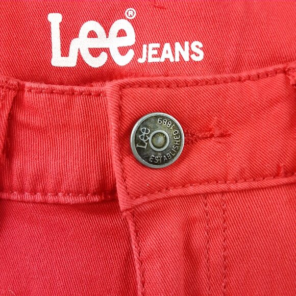 Lee Bermuda Jean Girls Shorts Size 12, Red, Pockets, Button /Zip Closure - Picture 10 of 11
